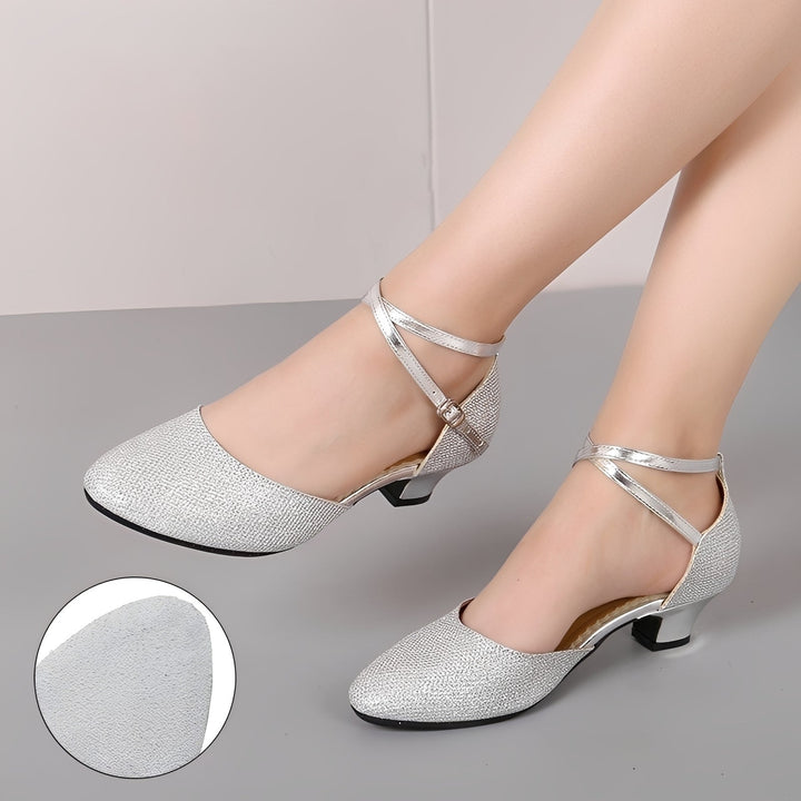Piper Parlor Block-Heel Pumps – Silver
