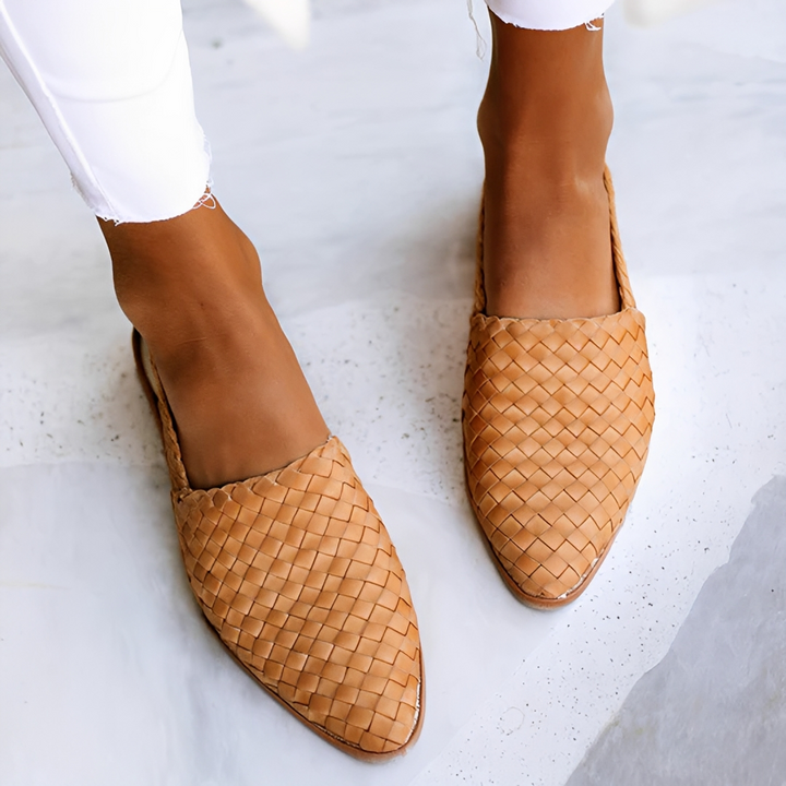Cassidy Porch Slingback Flats – Beige