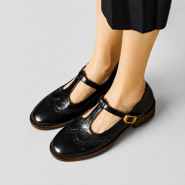 Lacey Hearth Mary Jane Flats – Black