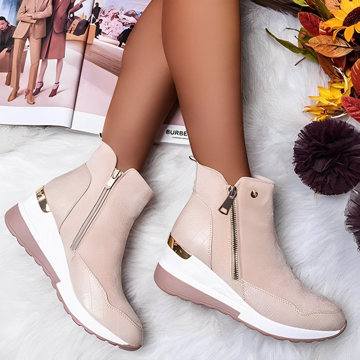 Lennox Garden Ankle Boots – Beige