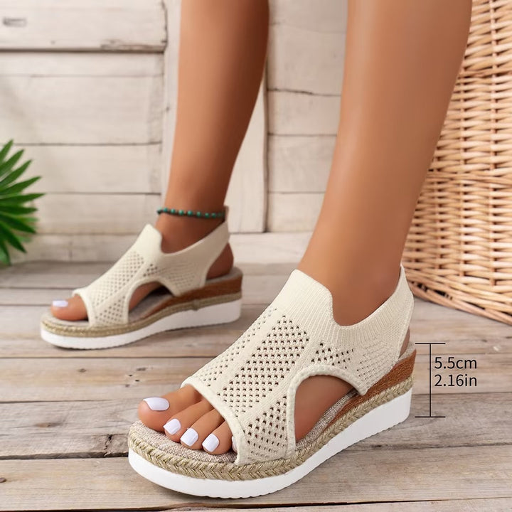 Mabel Trellis Peep-Toe Sandals by Sunday Pair