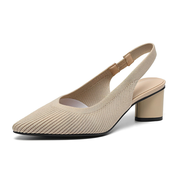 Elodie Porch Slingback Heels – Beige