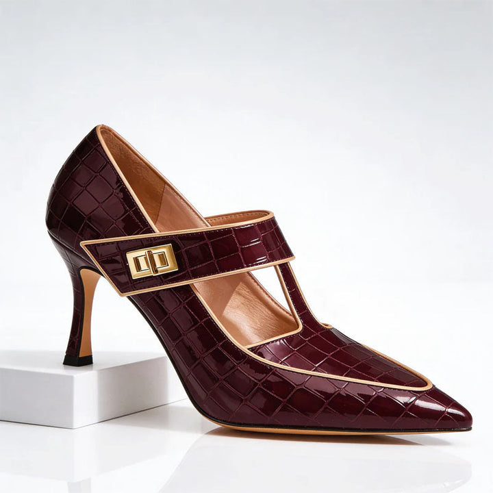 Tatum Garden Pumps – Burgundy