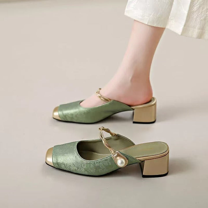 Darcy Camellia Flat Mules by Sunday Pair