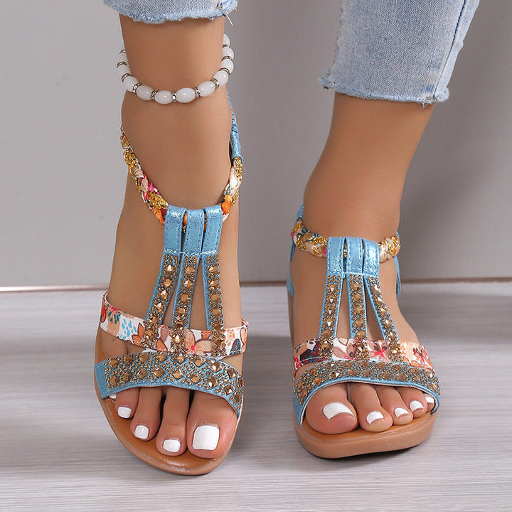 Blair Cottage Embellished Sandals by Sunday Pair