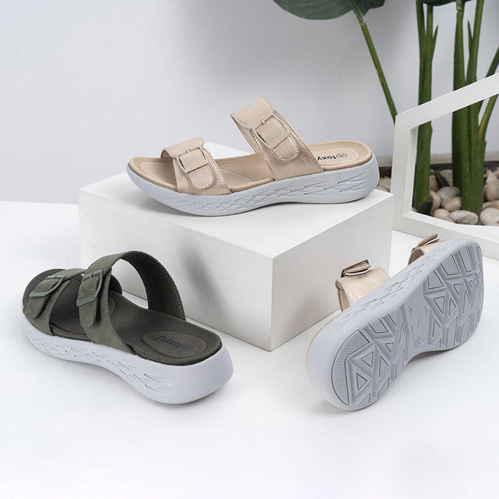 Estelle Tulip Wedge Sandals by Sunday Pair