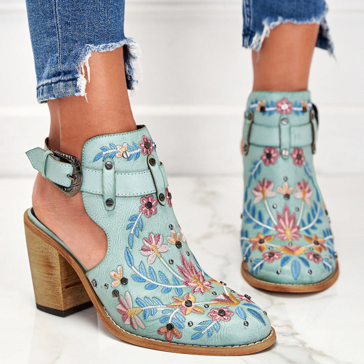 Bonnie Camellia Heeled Sandals by Sunday Pair