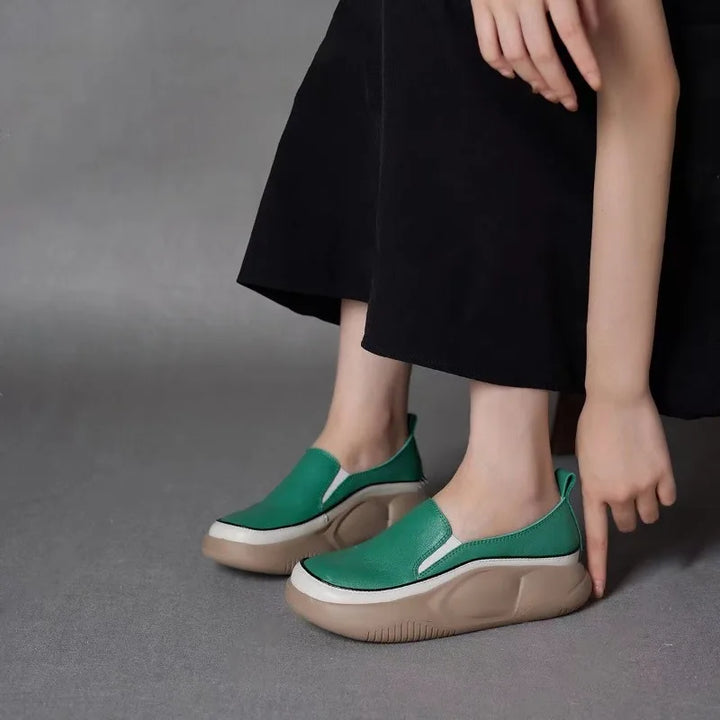 Olive Trellis Loafers by Sunday Pair