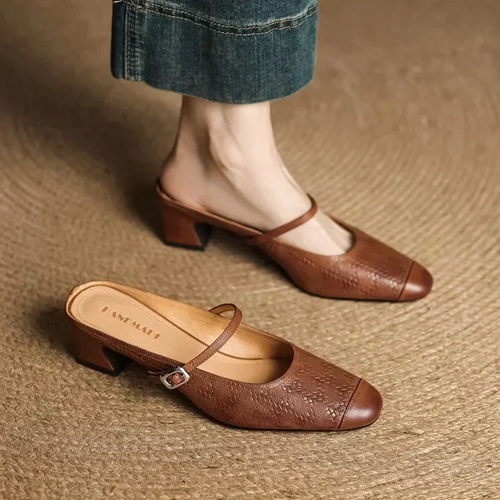 Molly Camellia Heeled Mules by Sunday Pair