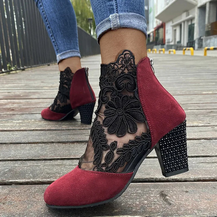 Esme Tulip Lace Ankle Boots by Sunday Pair