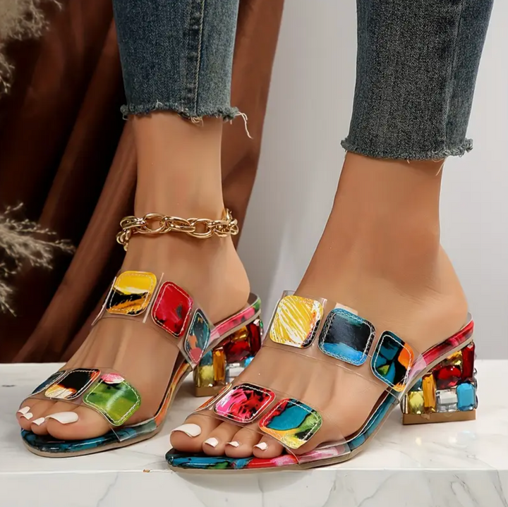 Skye Trellis Heeled Sandals by Sunday Pair