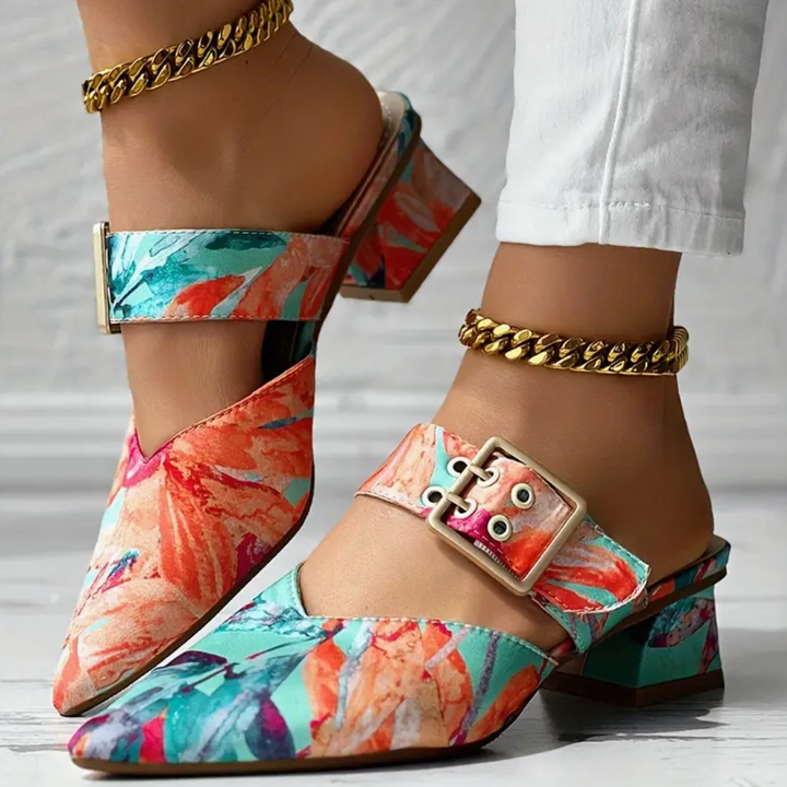 Isla Tulip Floral Slingback Pumps by Sunday Pair