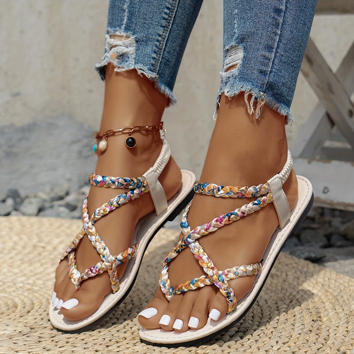 Talia Trellis Buckle Sandals by Sunday Pair