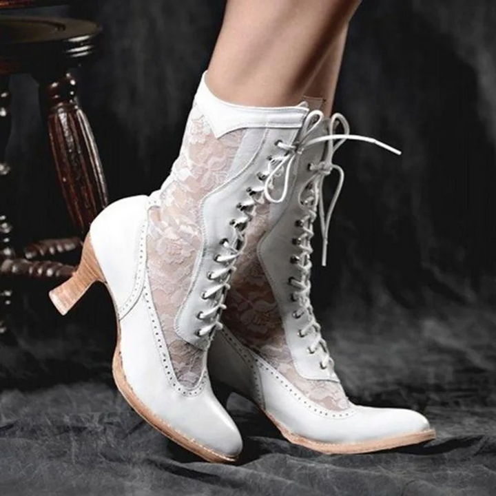 Harlow Parlor Ankle Boots – White