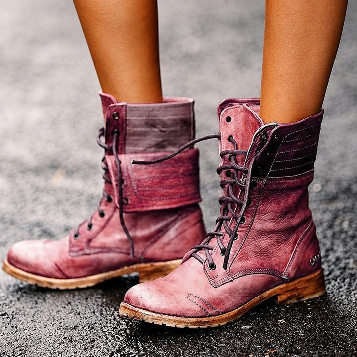 Brielle Garden Ankle Boots – Red