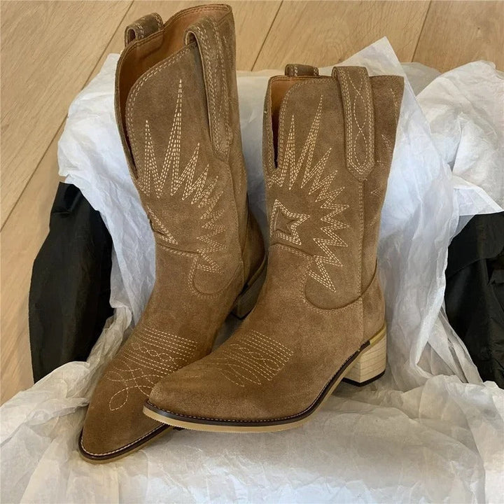 Everly Parlor Western Ankle Boots – Brown