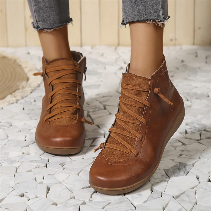 Georgia Parlor Lace-Up Ankle Boots – Brown