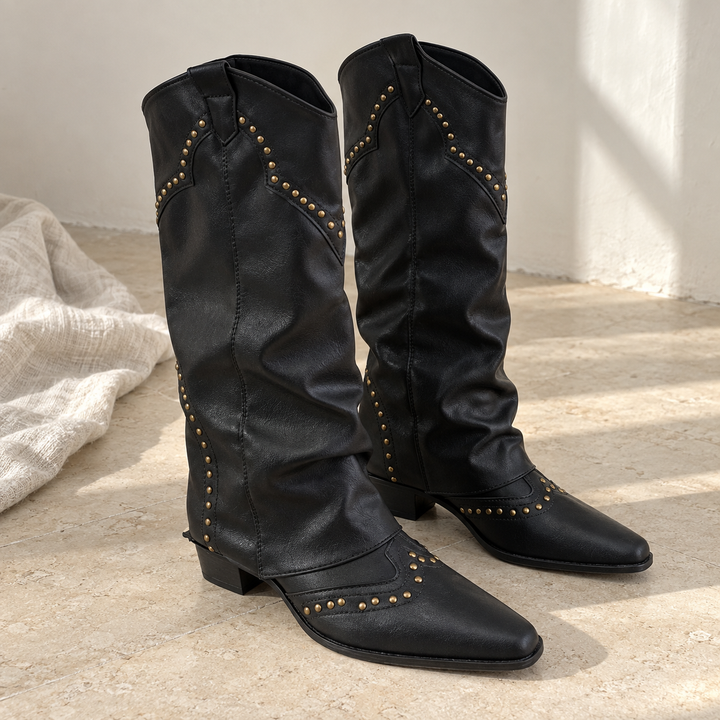 Kinsley Parlor Western Ankle Boots – Black