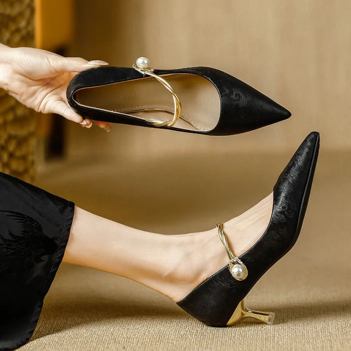 Freya Trellis Kitten-Heel Pumps by Sunday Pair