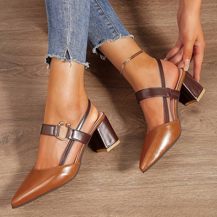 Tatum Porch Slingback Heels – Brown
