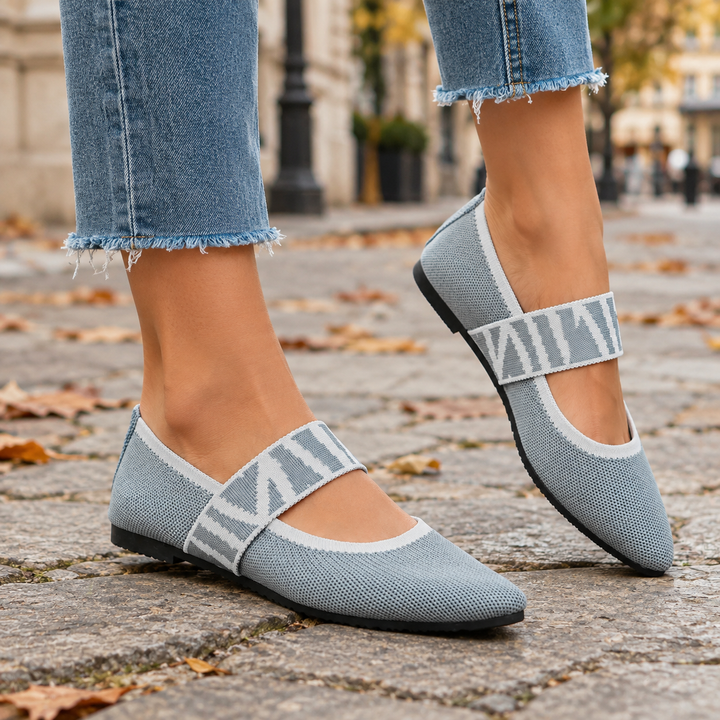 Teagan Larkspur Ballet Flats – Gray