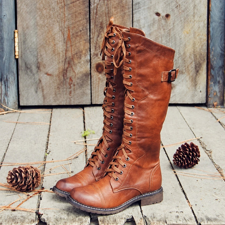 Makenna Parlor Lace-Up Ankle Boots – Brown