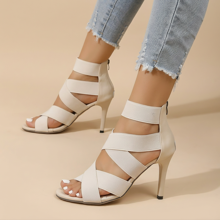 Makenna Garden Heeled Sandals – White