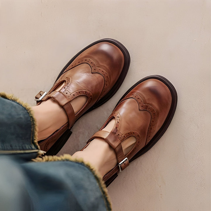 Brielle Arbor Monk Strap Shoes – Brown